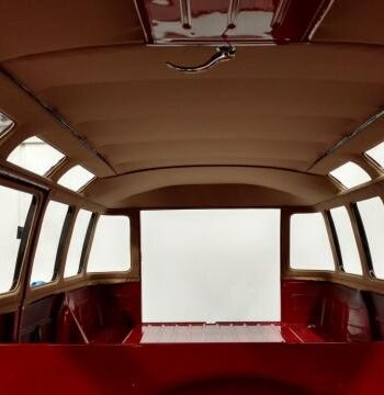 1953-55 Beige Nap Cloth Headliner for SWR & Chestnut Brown 23 Window Barndoor Bus