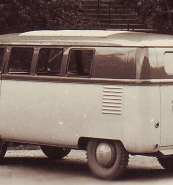 1953-55 Beige Nap Cloth Headliner for Brown & Tan 11 Window Ragtop RHD Barndoor VW Bus