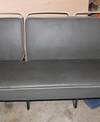 1963-64 Gray With White Piping Full Width Double Flipper Middle Seat Cover