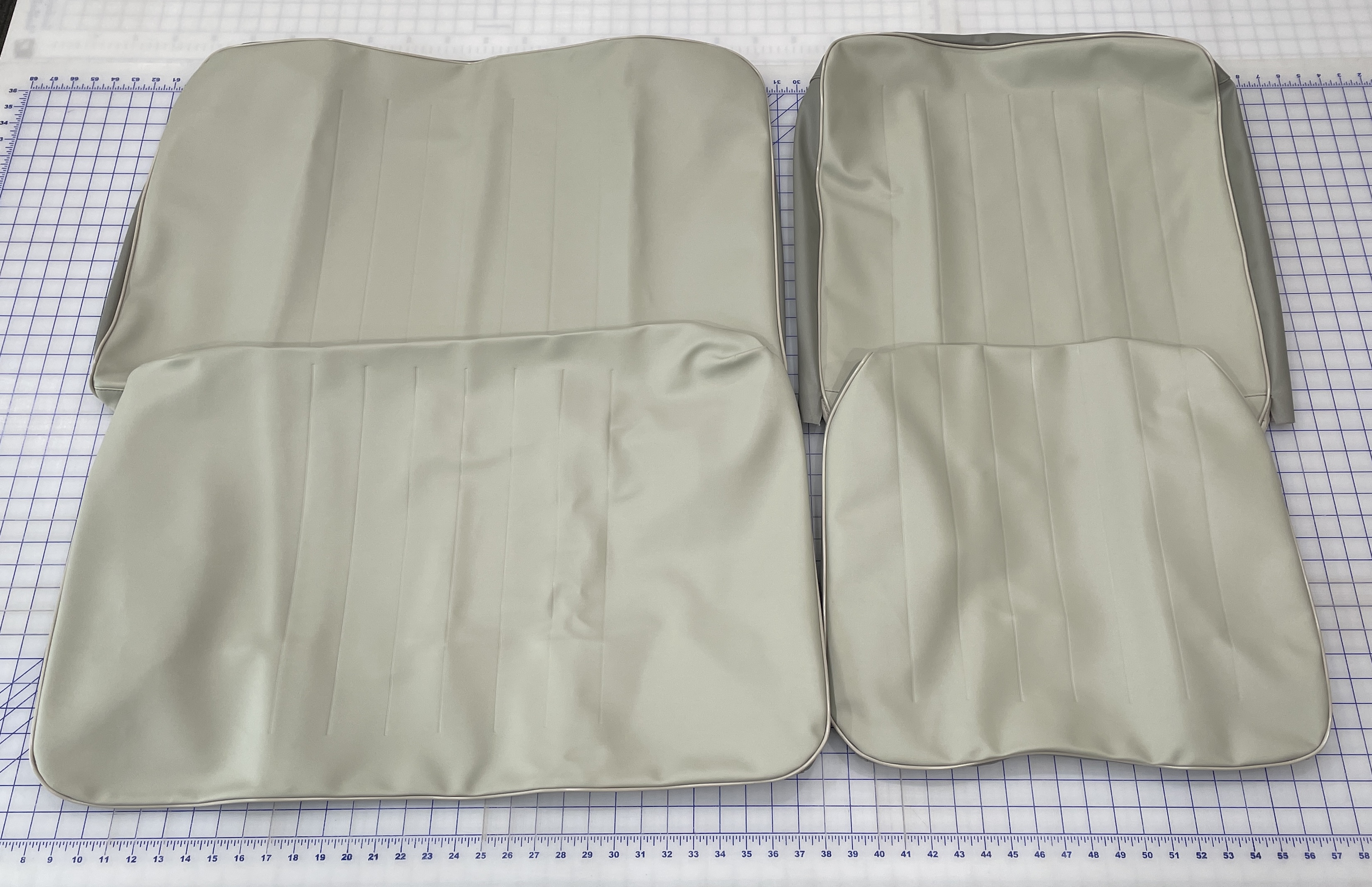 1964 Deluxe Basalt & Silver Beige 60/40 Bench Front Seat Covers For SWR & BG Bus