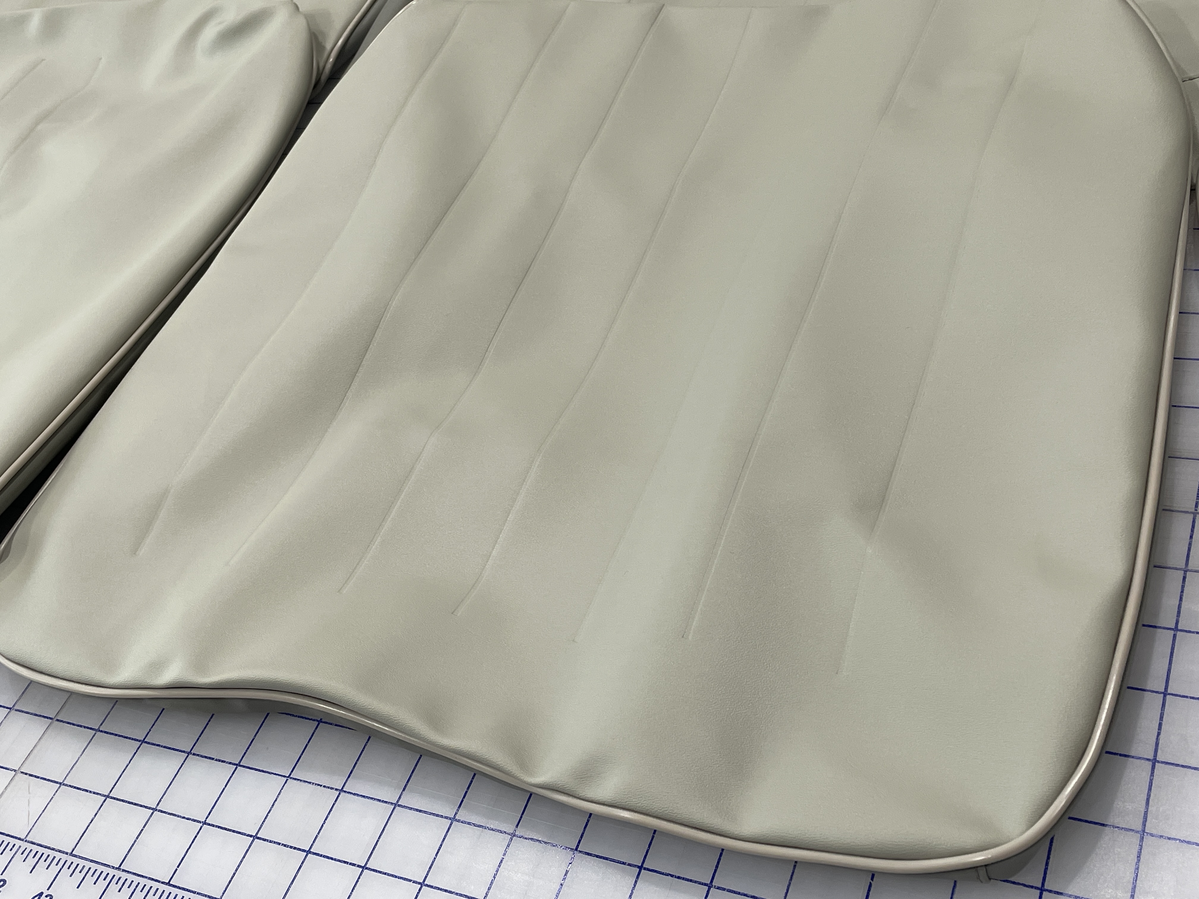 1964 Deluxe Basalt & Silver Beige 60/40 Bench Front Seat Covers For SWR & BG Bus