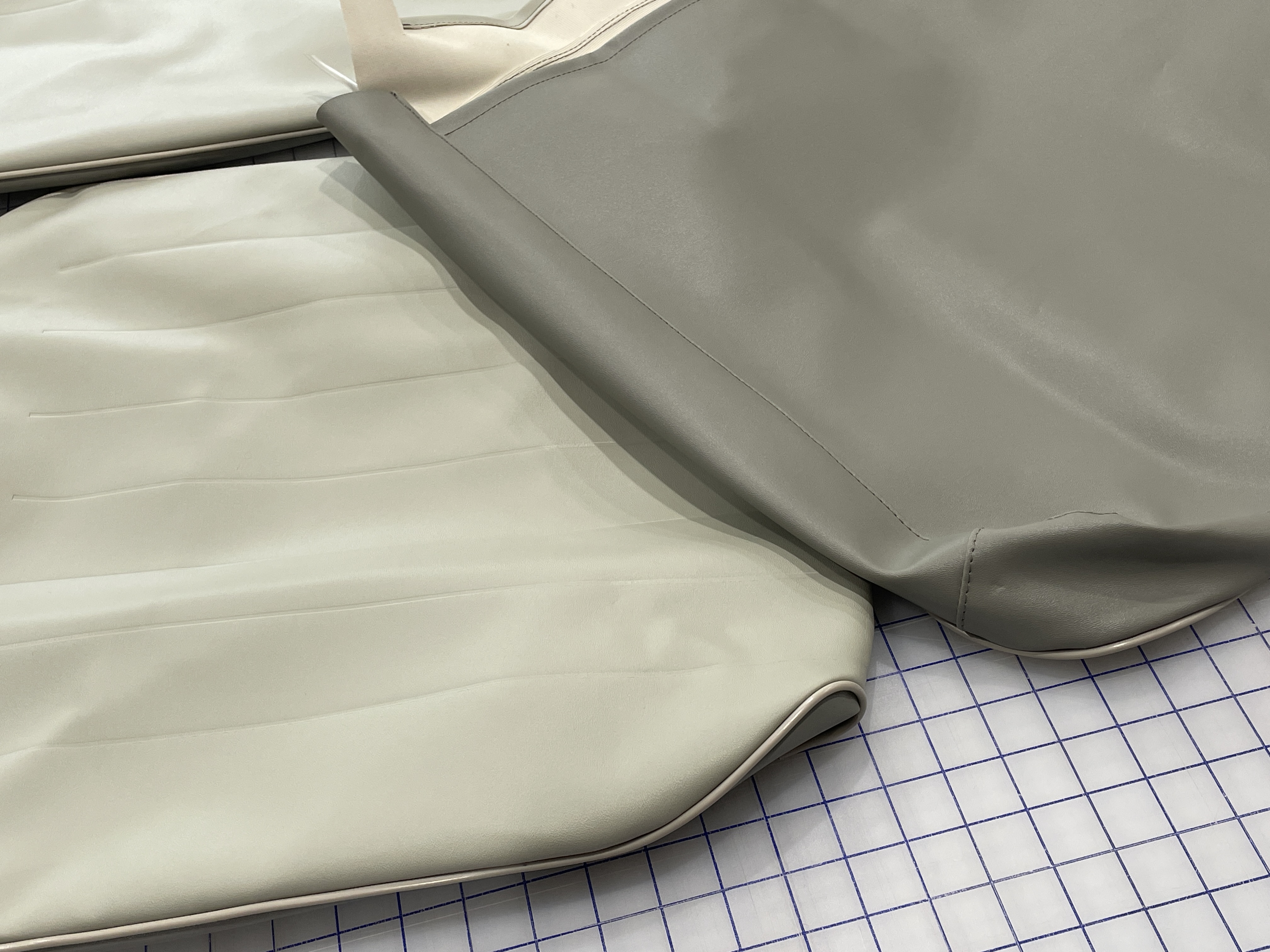 1964 Deluxe Basalt & Silver Beige 60/40 Bench Front Seat Covers For SWR & BG Bus