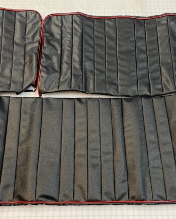 1953-55 Barndoor Deluxe Black With Red Piping Full Width Middle Seat Covers