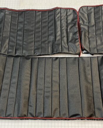 1953-55 Barndoor Deluxe Black With Red Piping Full Width Middle Seat Covers RHD